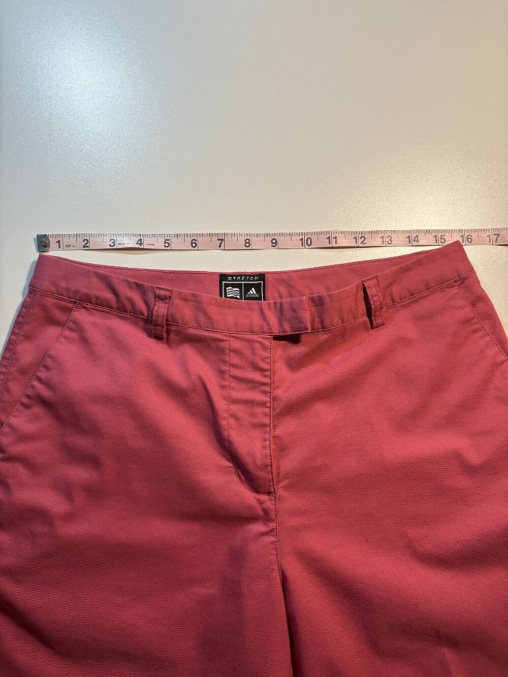 Adidas Women’s Stretch Golf Shorts Size 12 Salmon Pink Casual Bermuda Shorts - Picture 5 of 10
